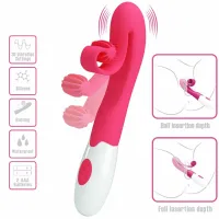 romance stymulator intymny 30 trybow wibracji rożowy silikonowy