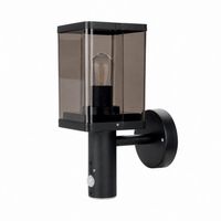KINKIET ZEWNĘTRZNY CZARNY LVT 60W LED E27 CZUJNIK RUCHU IP44