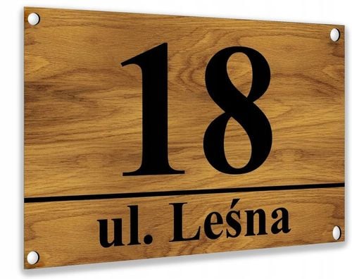 RÓŻNE WZORY TABLICZKA + DYSTANSE MONTAŻOWE | Z NUMEREM DOMU ADRESEM ULICĄ na Arena.pl
