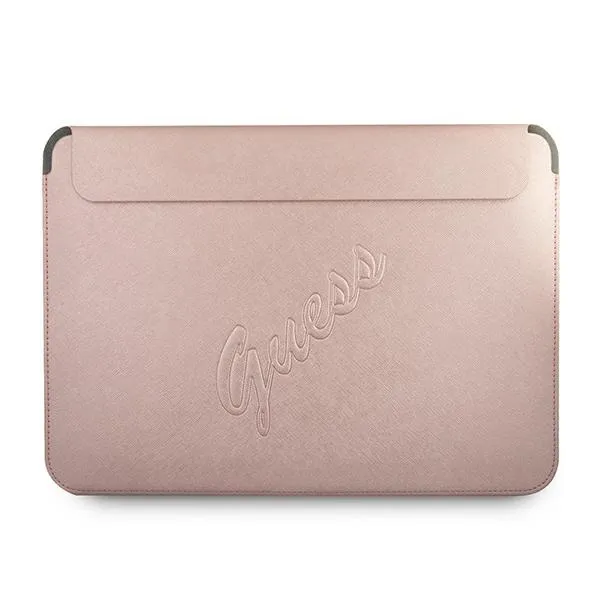 Pokrowiec Guess Saffiano Script na laptopa 13'' - różowy zdjęcie 1