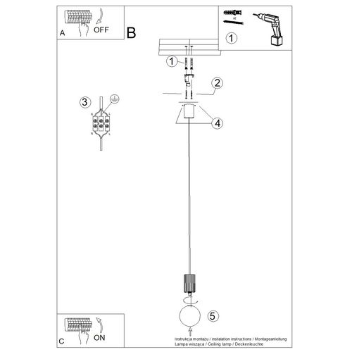 Lampa wisząca HALO 1 ochra czerwona na Arena.pl