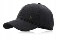 Czapka Zimowa z Daszkiem i Nausznikami Ocieplana Pikowana Czarna Pako Jeans