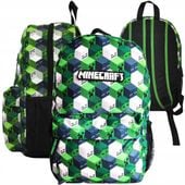Plecak Szkolny Młodzieżowy Tornister Gra Minecraft Creeper Czarny Zielony