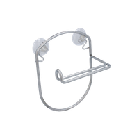 WIESZAK UCHWYT NA PAPIER TOALETOWY SREBRNY DO PRZYKRĘCENIA / NA PRZYSSAWKI