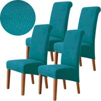 4X POKROWIEC NA KRZESŁO ŻAKARD JODEŁKA TURKUSOWY