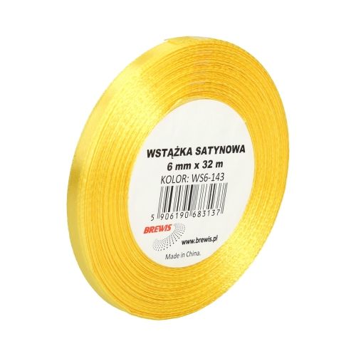 WSTĄŻKA SATYNOWA 6MM X 32M WS6-143 BREWIS ŻÓŁTA 5906190683137 na Arena.pl