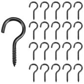 Haczyki wkręcane sufitowe czarne 40 mm zestaw 20 sztuk do drewna DIY