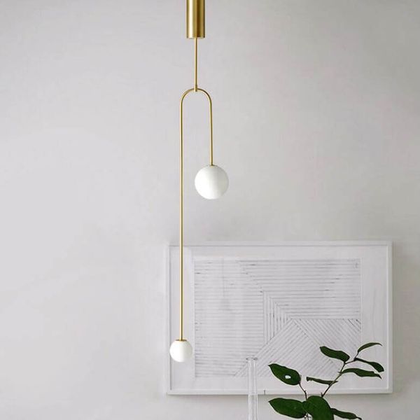 Zwisowa lampa łuk Loop ST-8928S brass Step balls do sypialni loft mosiądz zdjęcie 4