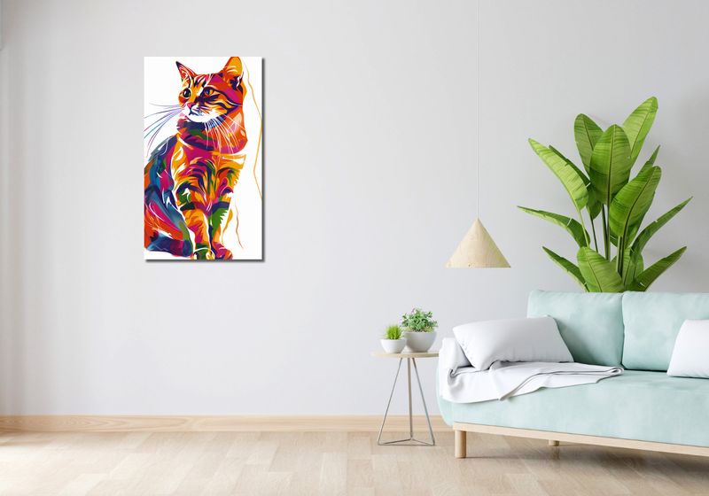 Obraz 50x90cm Nasycony Kot zdjęcie 2