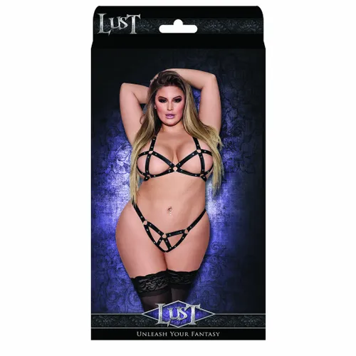 magic silk concordia komplet z ekoskory z ćwiekami, rozmiar plus size na Arena.pl