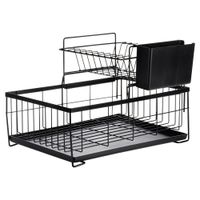 Suszarka na naczynia metalowa czarna 2-poziomowa 42x28x28 cm