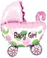 Balon foliowy Wózek dla dziewczynki 67x80cm