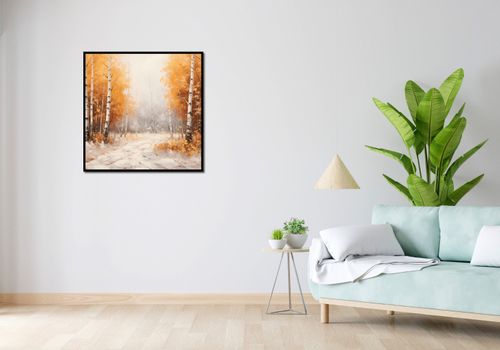 Plakat 80x80cm Jesienne Brzozy na Arena.pl