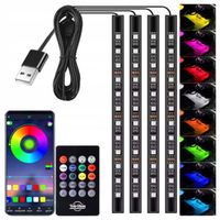 Taśma LED do samochodu RGB YoloDiem Aplikacja + Pilot Zasilana USB