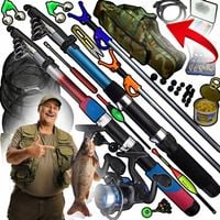 ZESTAW WEDKARSKI DLA POCZATKUJACYCH WEDKA KOLOWROTEK DUZA TORBA WEDKARSKA