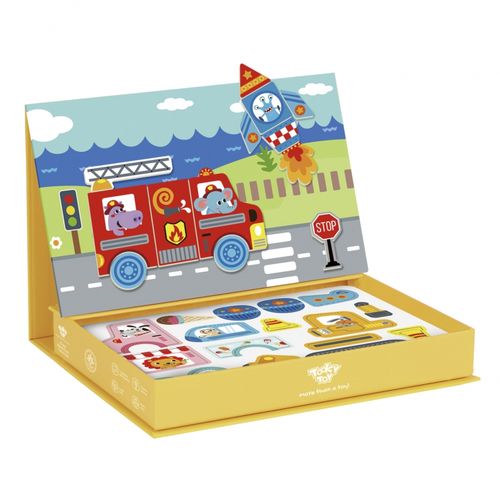 TOOKY TOY Układanka Magnetyczna Puzzle Montessori Pudełko Edukacyjne Pojazdy 80 el. na Arena.pl