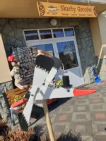 WIATRAK drewniany strach ogrodowy BOCIAN rękodzieł