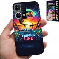 ETUI DO OPPO RENO7 4G - WZORY WĘDKARSKIE RYBY POŁÓW WĘDKA PLECKI