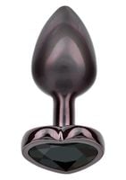 diamond heart plug small black