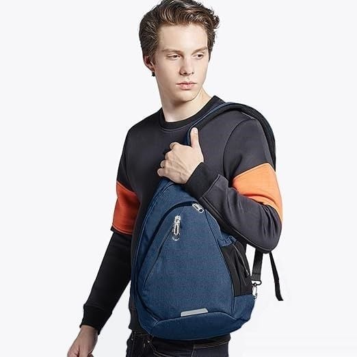 NERKA PLECAK TORBA NA JEDNO RAMIĘ SASZETKA CROSSBODY MIEJSKI MĘSKI NIEBIESKI zdjęcie 2