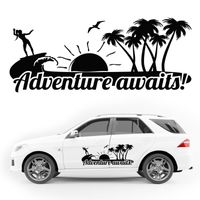 NAKLEJKA NA SAMOCHÓD TERENOWY dekoracyjna palmy surfing KAMPER 100 cm