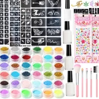 Tatuaże Brokatowe 295 szablonów 36 brokatów Cekiny