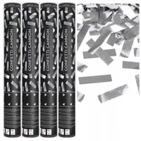 TUBY STRZELAJĄCE SREBRNE PASKI KONFETTI 40cm x4 URODZINY KAWALERSKI ROZWÓD