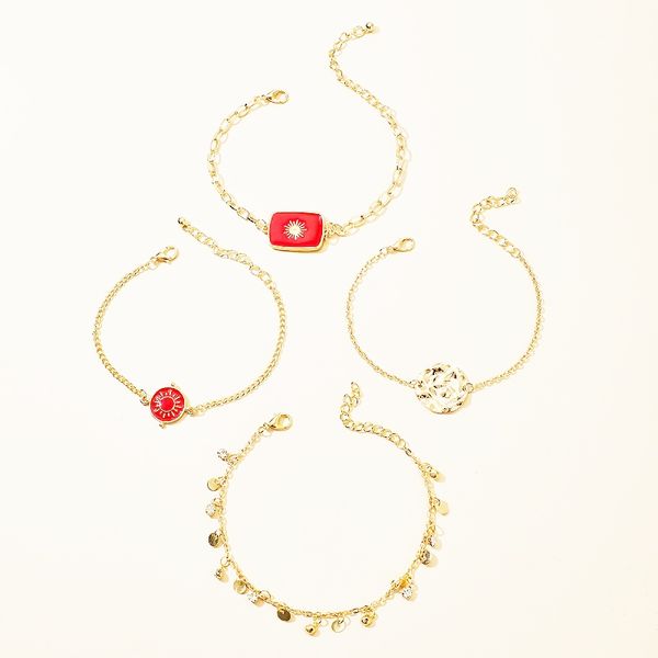 Złoty ZESTAW BRANSOLETEK BOHO RETRO PUNK 17 zdjęcie 1