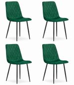 Krzesło TURIN - ciemna zieleń aksamit x 4