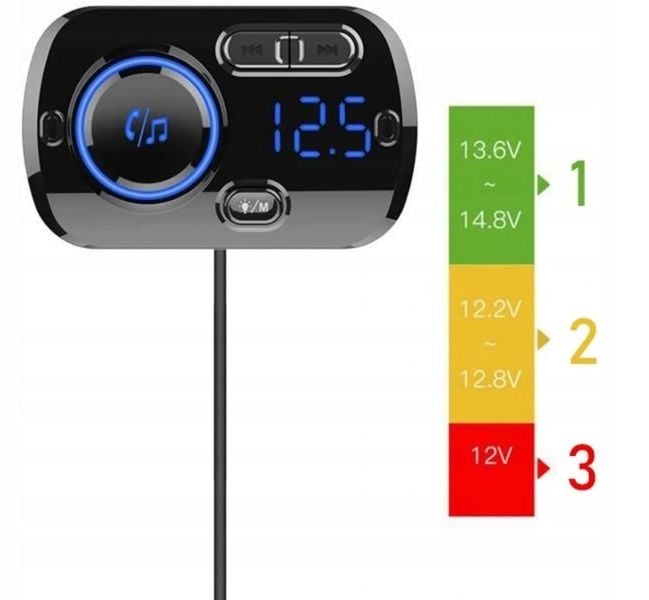TRANSMITER BLUETOOTH FM SAMOCHODOWY 2X SZYBKA ŁADOWARKA AUX USB-C zdjęcie 2