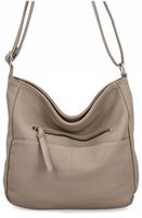 Herisson - torebka worek zamek skóra ekologiczna ciemny beżowy 1052L2086