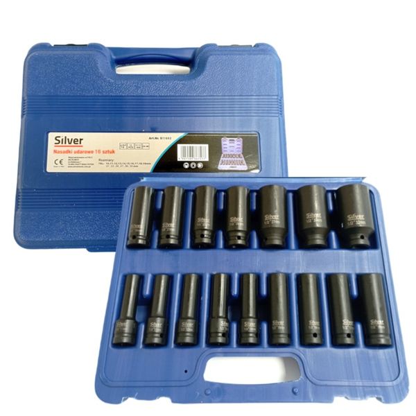 UDAROWE KLUCZE NASADOWE 1/2 NASADKI DŁUGIE 10-32mm 16 elementów zdjęcie 7