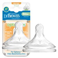 Dr. Brown's Smoczek do butelki szeroka szyjka OPTIONS+ poziom Y 2 sztuki ORG OPAK