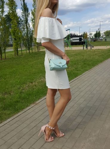 TOREBKA skórzana listonoszka z łańcuszkiem mini V144 srebrna na Arena.pl