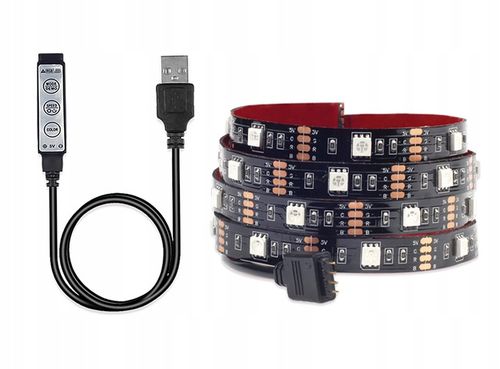 Taśma LED do telewizora RGB TV USB pilot RGB TAŚMA 2M ZESTAW 4x 50CM ZD4D na Arena.pl