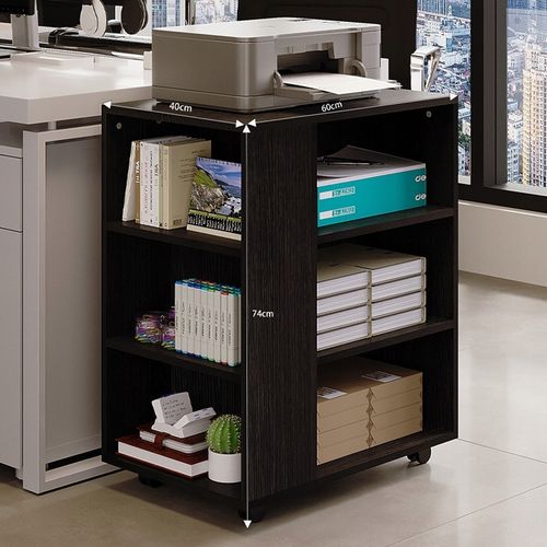 WIELOFUNKCYJNY STOLIK POD DRUKARKĘ REGAŁ NA KÓŁKACH PÓŁKA SZAFKA CZARNA na Arena.pl