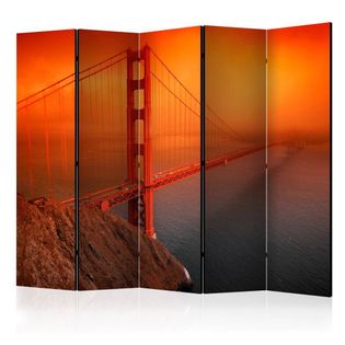 Parawan 5-częściowy - Most Golden Gate II [Room Dividers]