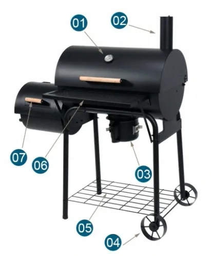 GRILL WĘGLOWY OGRODOWY WĘDZARNIA XXL RUSZT LUND na Arena.pl