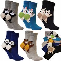 5 X SKARPETY damskie ŚMIESZNE bawełniane kolorowe 39/42