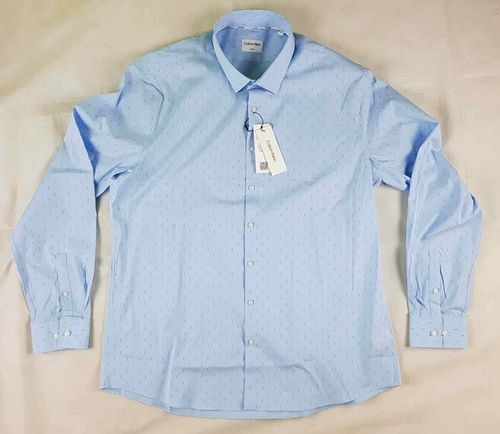 Męska koszula Calvin Klein -Poplin Left Print Slim K10K112593 roz. 45 (2XL) na Arena.pl