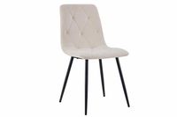 Krzesło tapicerowane Nova beżowe velvet czarne nogi do kuchni jadalni