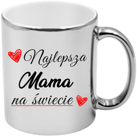 KUBEK SREBRNY PREMIUM Z NADRUKIEM DLA MAMY PREZENT DZIEŃ MATKI