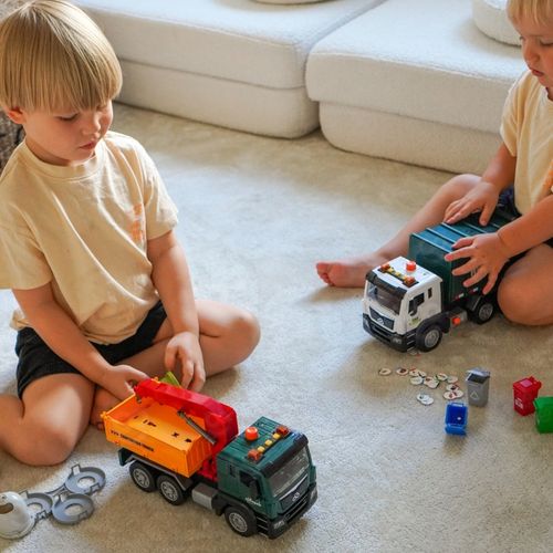 WOOPIE Ciężarówka Śmieciarka z Dźwigiem Segregacja Śmieci - skala 1:10 na Arena.pl