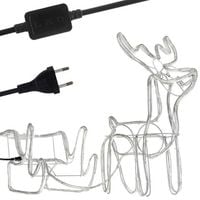renifer z saniami led- ciepły biały | 17219