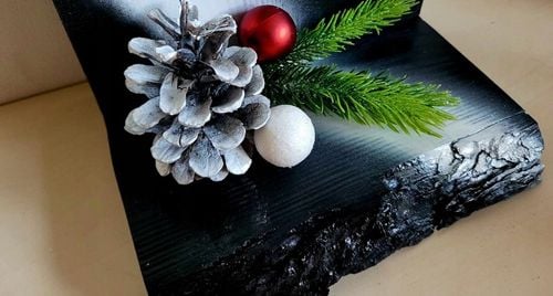 STROIK Świąteczny ŚWIECZNIK ADWENTOWY Z DREWNA Ozdoba BOŻE NARODZENIE DUŻY na Arena.pl