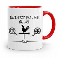 Kubek Czerwony Prawnika Najlepszy Prawnik Na Wsi Z Nadrukiem Ze Zdjęciem