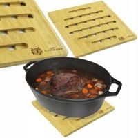 PODKŁADKA DESKA BAMBUSOWA KWADRATOWA POD GARNEK GORĄCE NACZYNIA OCHRONNA