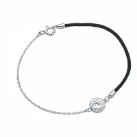 BRANSOLETKA CELEBRYTKA BAWEŁNA I ŁAŃCUSZEK KÓŁKO