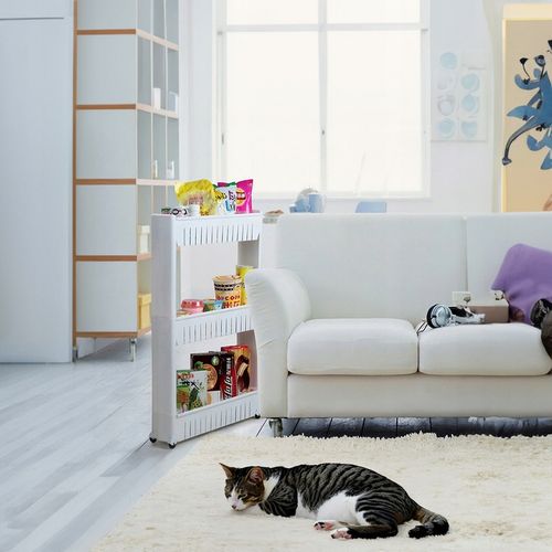 PÓŁKA ŁAZIENKOWA KUCHENNA REGAŁ NA KÓŁKACH MOBILNA 3 PÓŁKI SZAFKA na Arena.pl