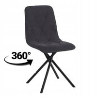 czarne krzesło obrotowe 360° wind 99 do salonu tapicerowane modern clasic